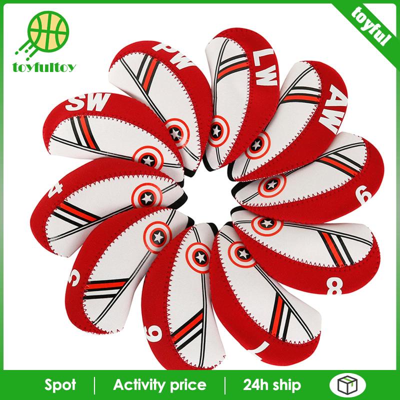 Set 10 Vỏ Bọc Đầu Gậy Đánh Golf 4,5,6,7,8,9,AW, PW, Lw, SW