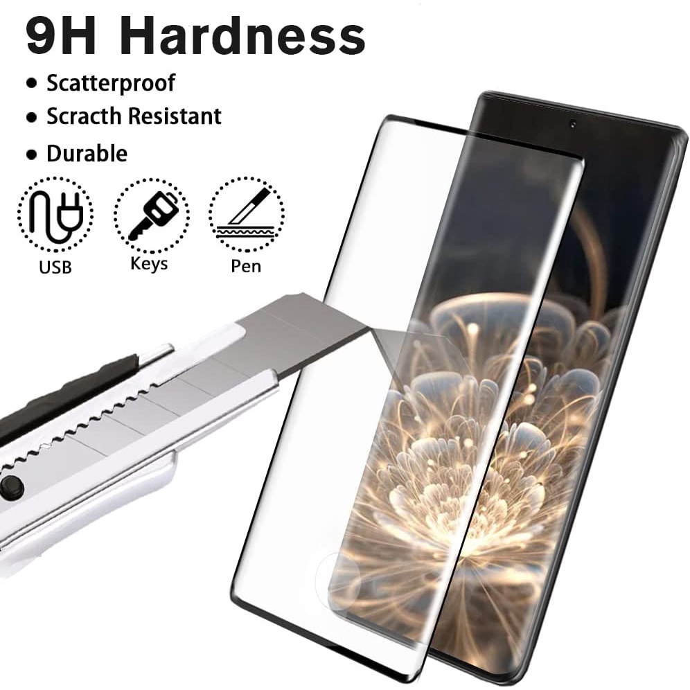 Set 2 Kính Cường Lực HD 5G Bảo Vệ Màn Hình Cong 9H Chống Nhìn Trộm Cho Samsung Galaxy S23 Ultra