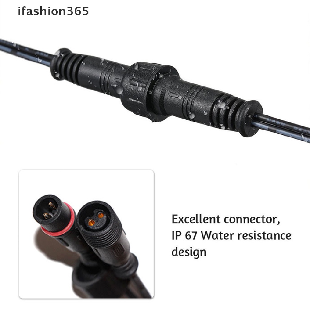 Dây Đèn Led Hai Lỗ Cắm Nối Dài 5m ifashion365 Chống Nước Sử Dụng Năng Lượng Mặt Trời