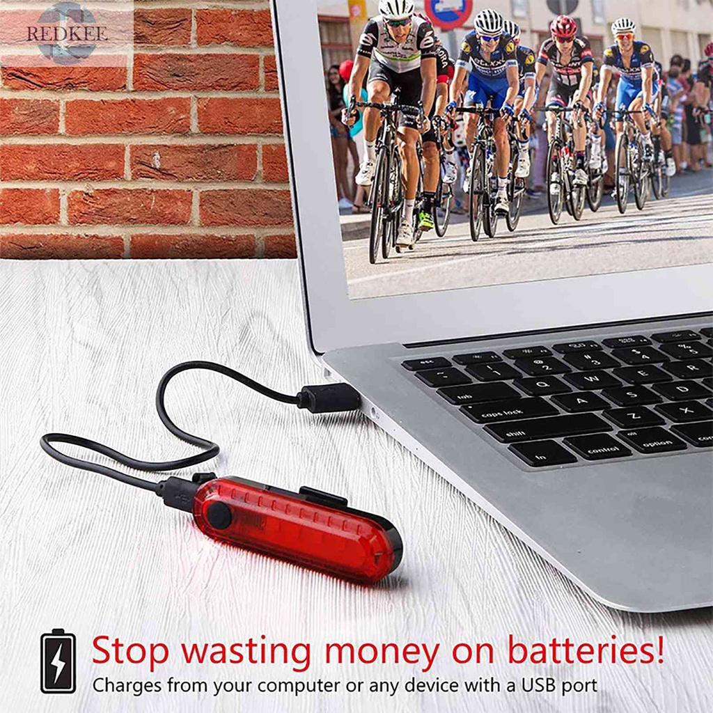 Đèn Đuôi Xe Đạp Có Thể Sạc Lại Bằng Cổng USB Tiện Dụng