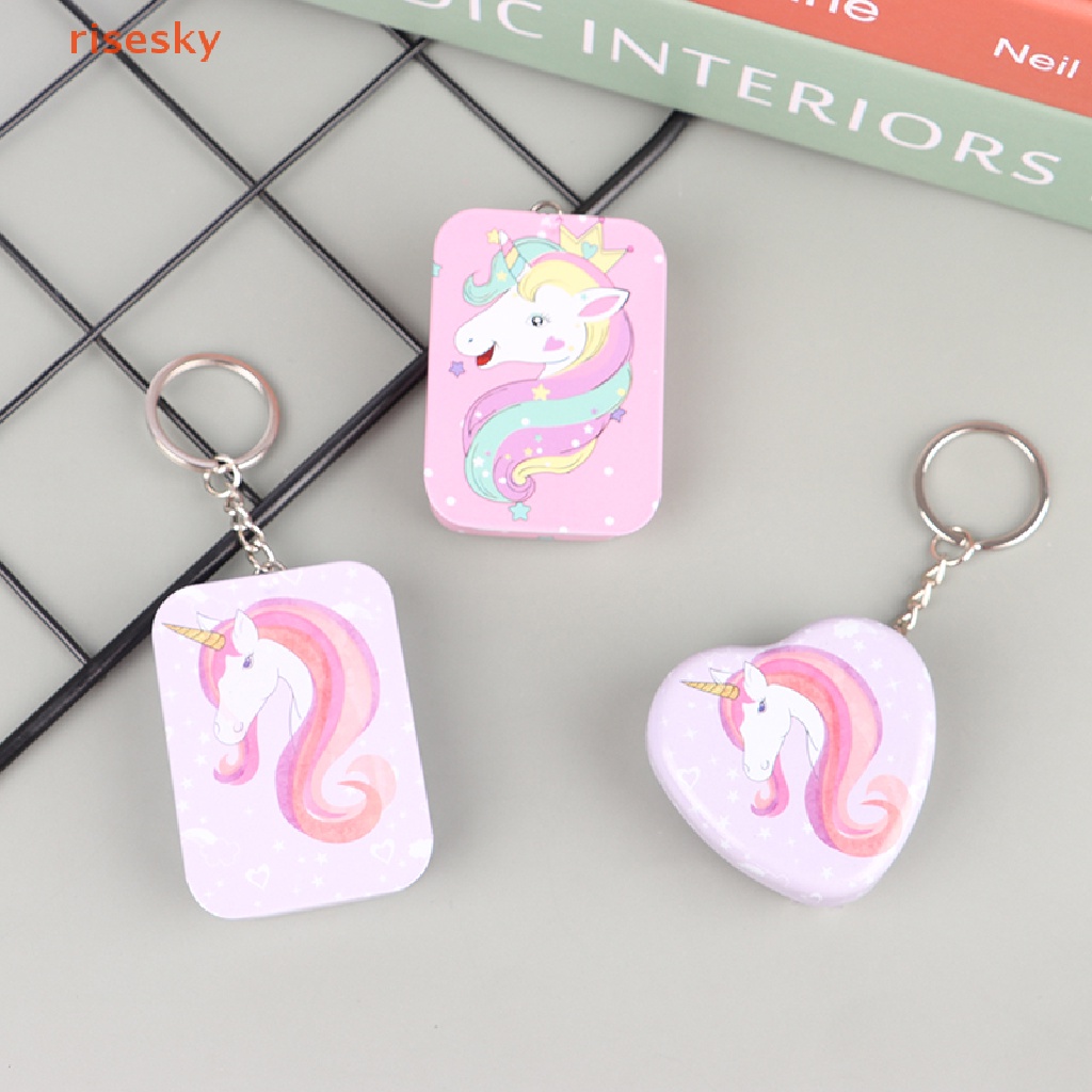 Hộp Thiếc Mini Di Động Đựng Đồ Trang Điểm / Trang Sức Có Nắp Họa Tiết Hoạt Hình