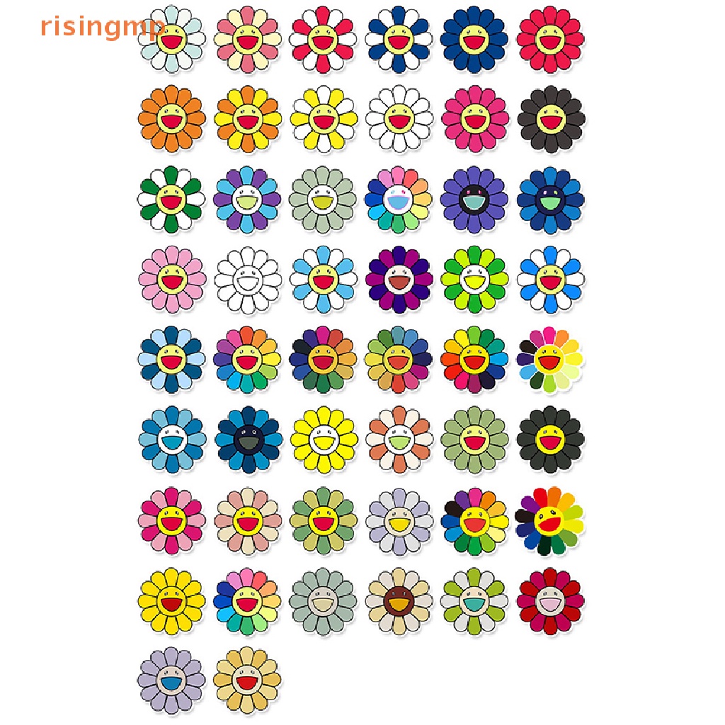 Set 50 Miếng Dán Graffiti Hình Hoa Hướng Dương Trang Trí Vali Du Lịch