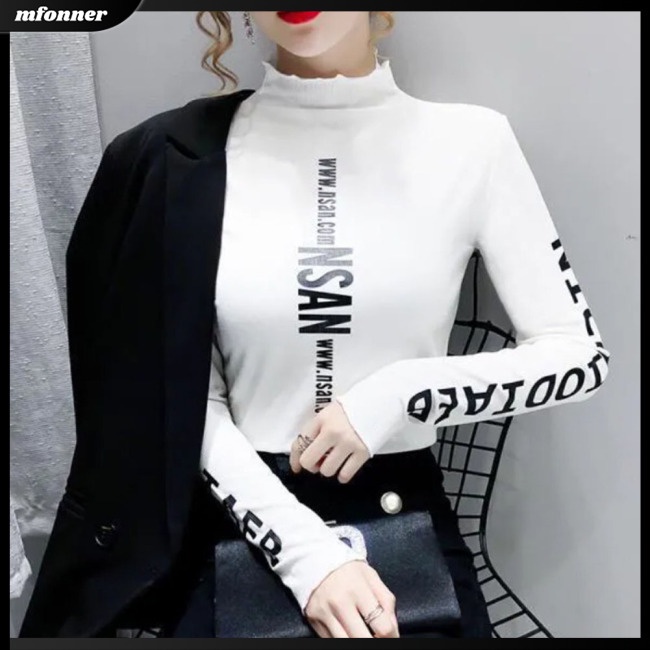 Áo Kiểu Tay Dài Cổ Lọ Ôm Dáng Co Giãn Thời Trang Cho Nữ