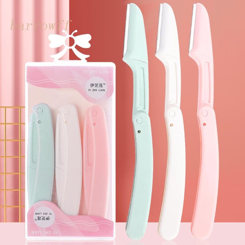 Bộ 3 Dao Cạo Lông Mày Bằng Thép Không Gỉ Chất Lượng Cao