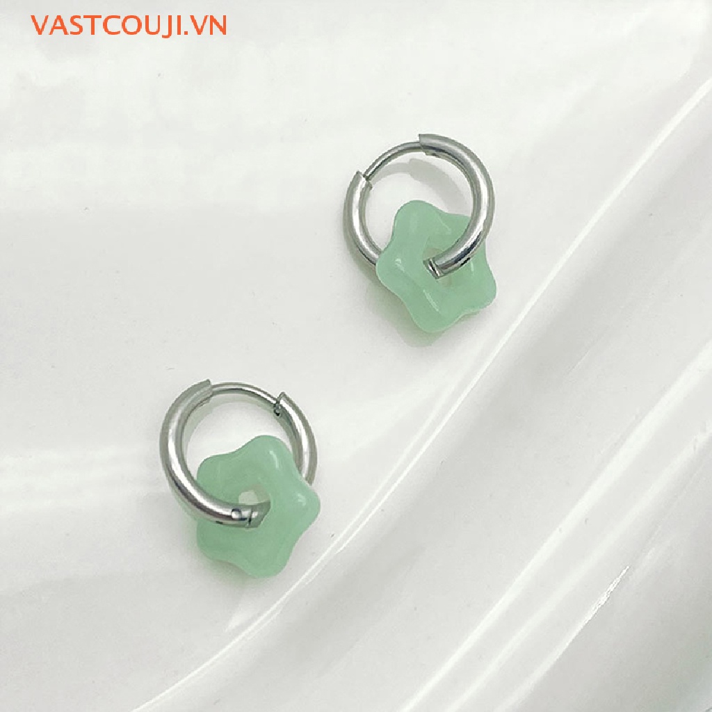 Khuyên Tai Hình Ngôi Sao Năm Cánh Phong Cách Gothic Thời Trang Hàn Quốc VASTJI Y2k Y2k