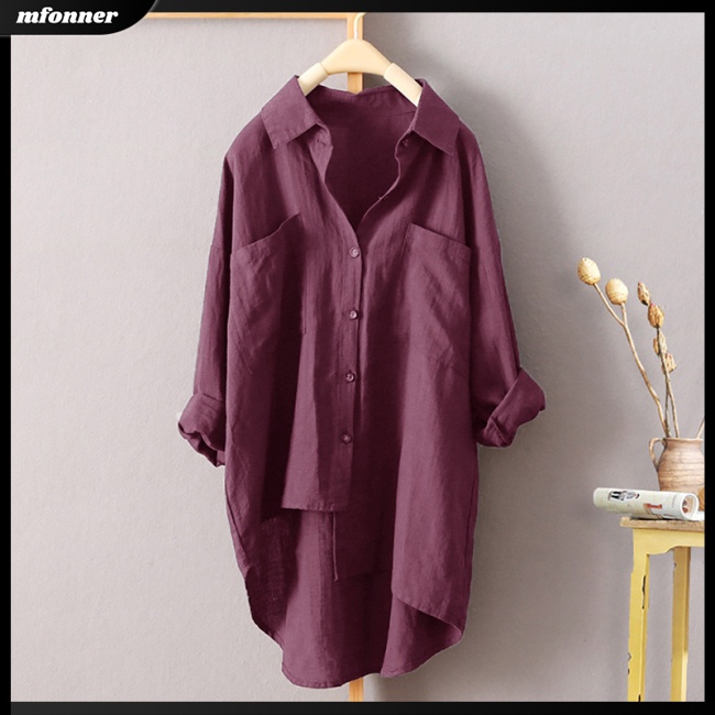 Áo Sơ Mi Dài Tay Màu Sắc Đơn Giản Thời Trang Cho Nữ