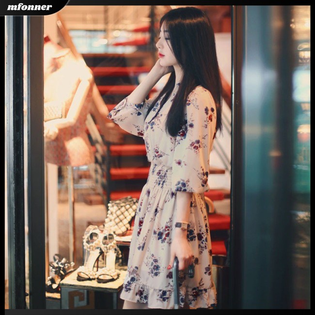 Đầm Ôm Eo In Họa Tiết Hoa Thời Trang Quyến Rũ Cho Nữ