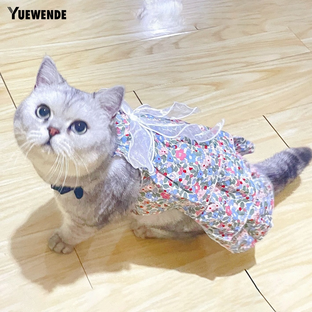 Đầm Hai Dây Đính Nơ Thoáng Khí Thoải Mái Thời Trang Mùa Hè Cho Cún Cưng