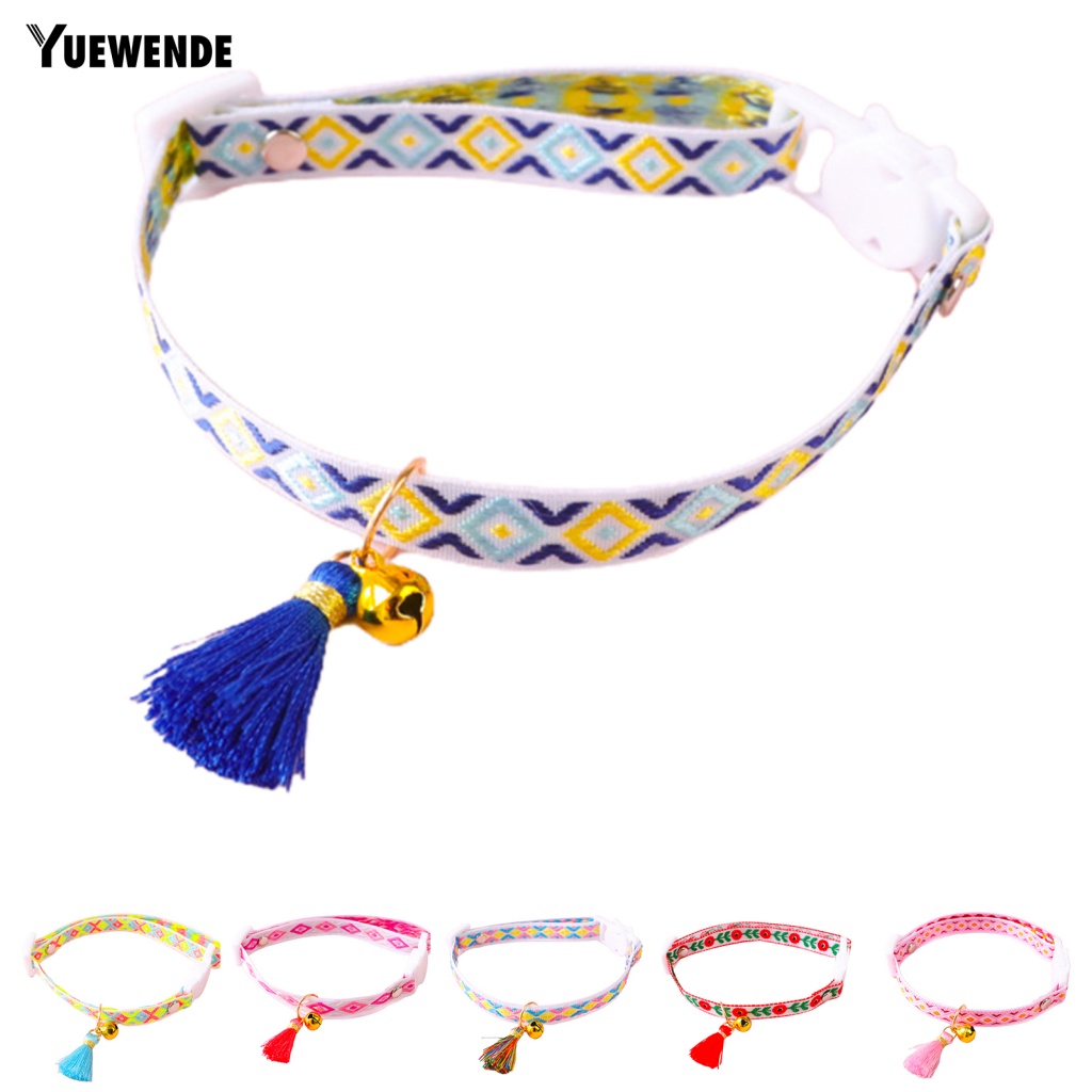 Vòng Cổ Gắn Chuông Họa Tiết Hình Học Nhiều Màu Thời Trang Cho Thú Cưng