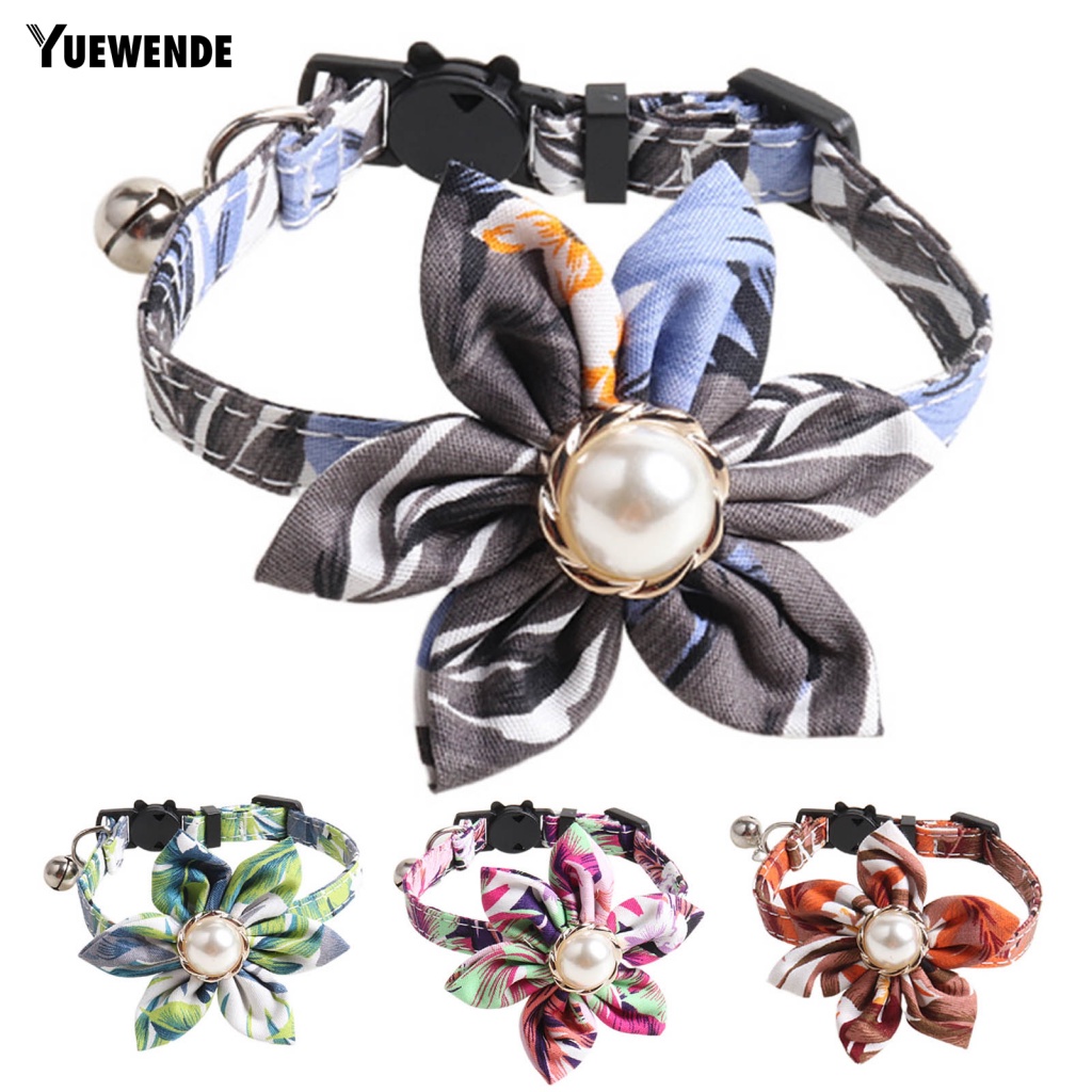 Ye.b Vòng Cổ Hoa Vải Đính Ngọc Trai Nhân Tạo Có Thể Điều Chỉnh Tập Trung Cho Chó Cưng
