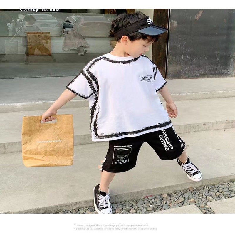 Bộ Đồ Ngắn Tay Thiết Kế Mới Thời Trang Mùa Hè Hàn Quốc 2023 Dành Cho Bé Trai