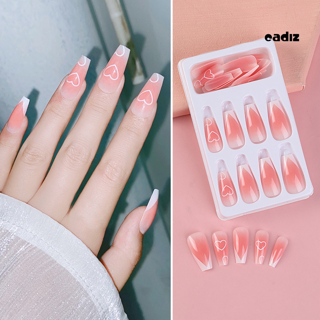 Hộp 24 Móng Tay Giả Hình Chữ T Bằng Nhựa ABS Có Thể Tháo Rời