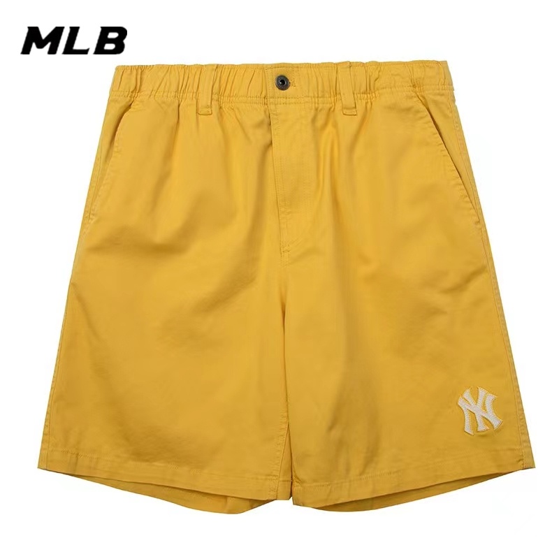 Quần Short Cotton Thêu Logo MLB NY Cá Tính Cho Cặp Đôi