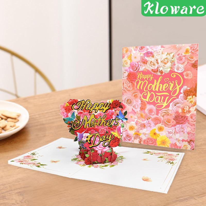 Thiệp Chúc Mừng Ngày Của Mẹ 3D Sáng Tạo Kèm Thẻ Ghi Chú