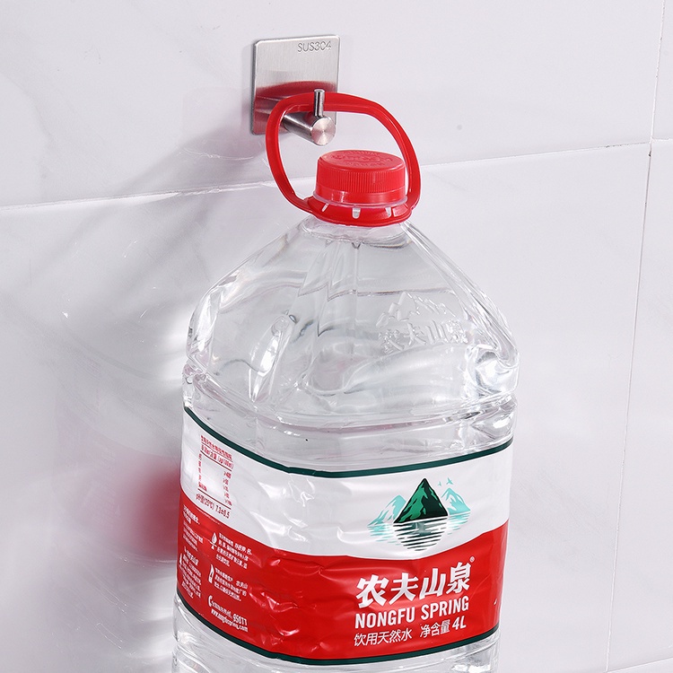 PVN59187 Móc INOX 304 Treo Đồ nặng, treo thớt, nồi niêu INOX 304  Dán Tường Gạch, Men, Kính