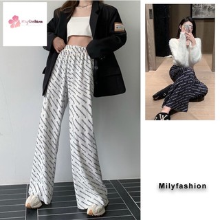 Quần ống rộng Lưng Cao In Chữ Thời Trang Thường Ngày Hàng Mới