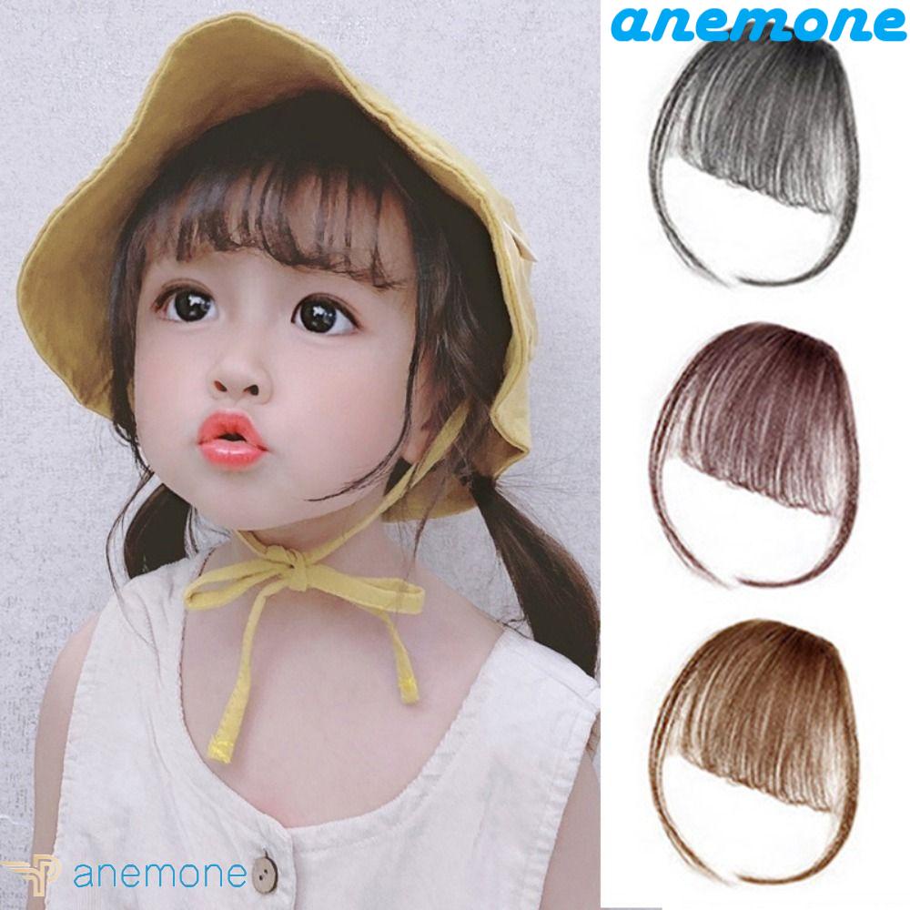 Tóc Mái Giả Bằng Sợi Tổng Hợp Màu Nâu Chất Lượng Cao Dành Cho Bé Gái