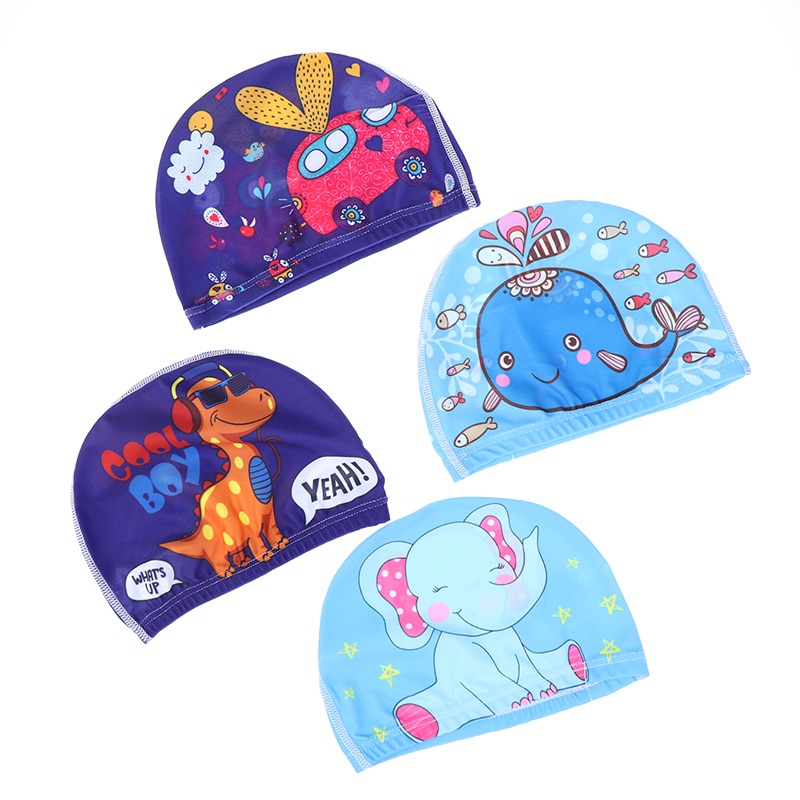 Mũ Bơi Bảo Vệ Tai In Họa Tiết Hoạt Hình Dễ Thương Cho Bé Từ 2-5 Tuổi