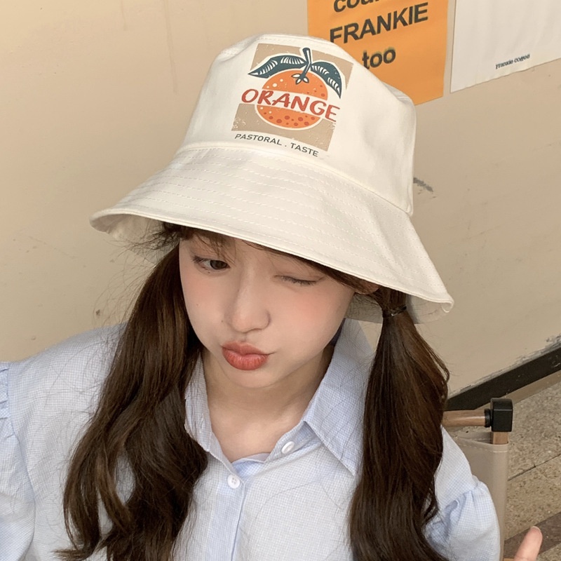 HMH® Nón Tai Bèo Chống Nắng Phong Cách Nhật Bản Hàn Quốc In Hình Cam Cam Thời Trang Mùa Hè Mới Cho Nữ