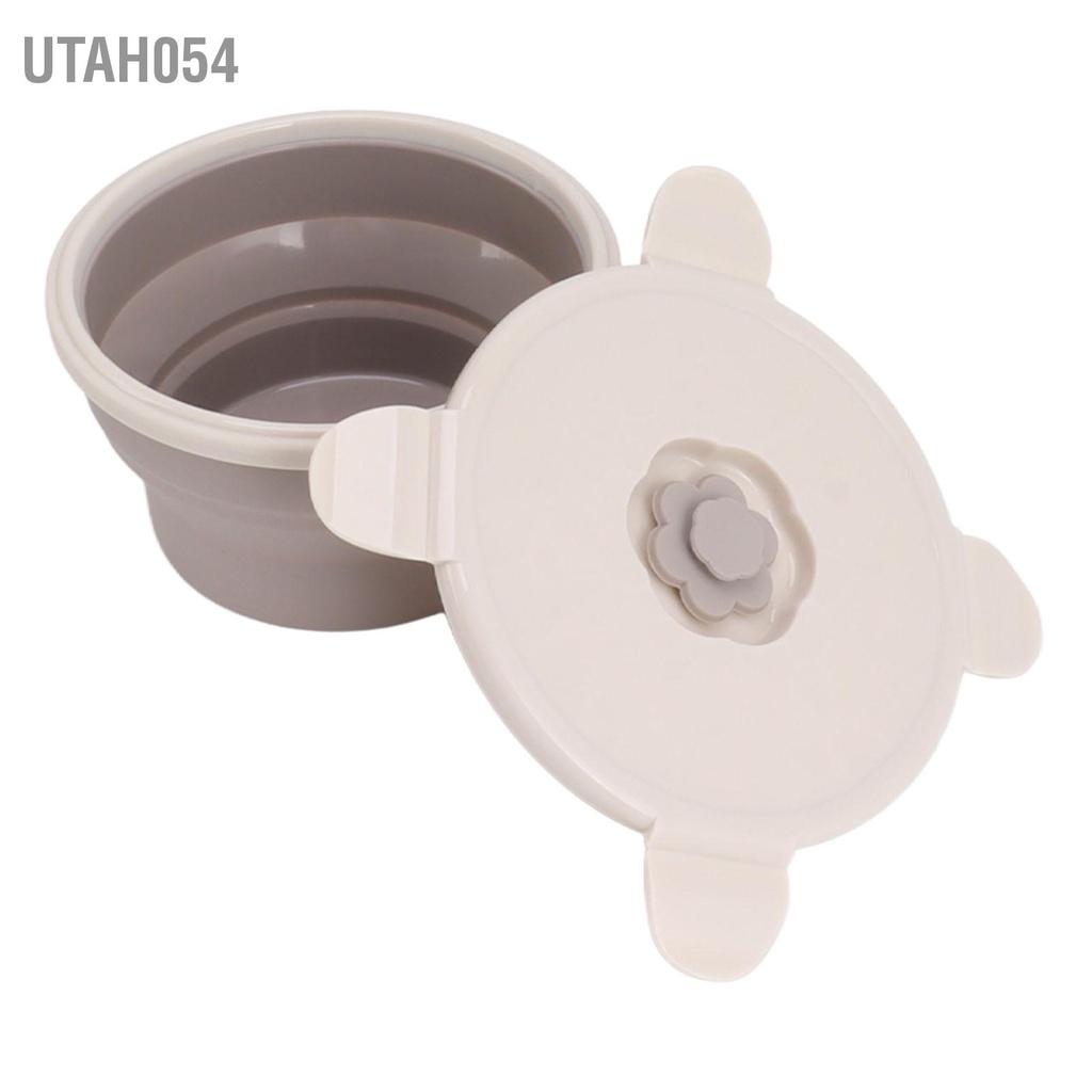 Utah054 Bát Có Thể Gập Lại 540Ml Silicone Cấp Thực Phẩm Chống Rò Rỉ Lò Vi Sóng Gấp Gọn An Toàn Cắm Trại Cho Văn Phòng Du Lịch Ngoài Trời