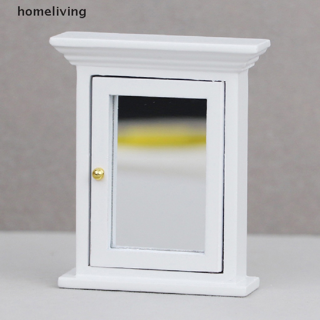 Mô Hình Tủ Quần Áo Trung Hoa Cổ Điển Thu Nhỏ Tỷ Lệ 1 / 12 Kèm Gương Trang Trí Nhà Búp Bê