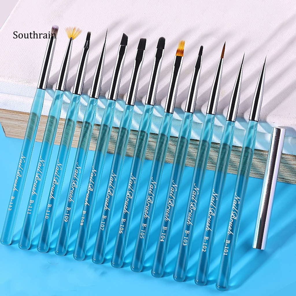 1 Bộ Cọ Vẽ Móng Tay Bằng Nhựa Lông Mềm Siêu Nhẹ Chống Chảy Xệ Có Thể Tái Sử Dụng