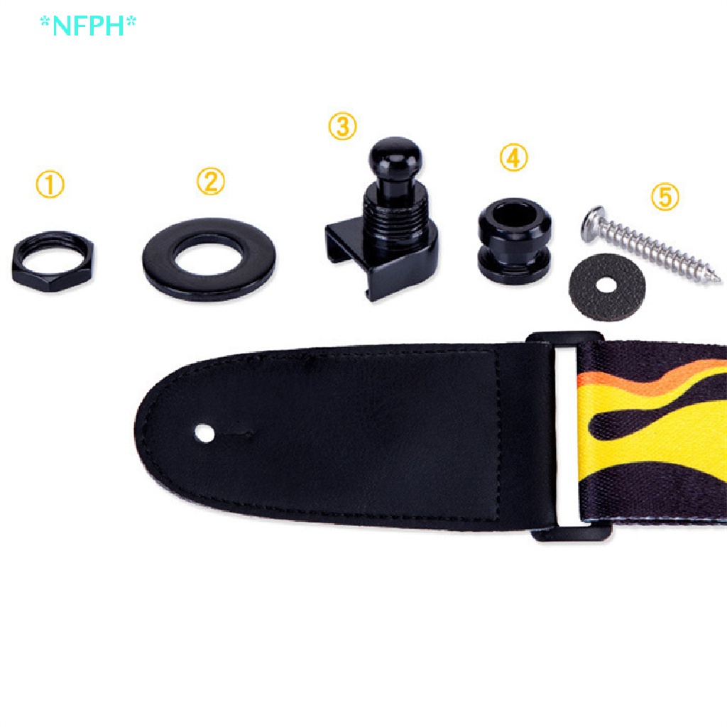 Bộ Khóa Dây Đeo Đàn Guitar Bass Bằng Kim Loại Chống Rơi Mới