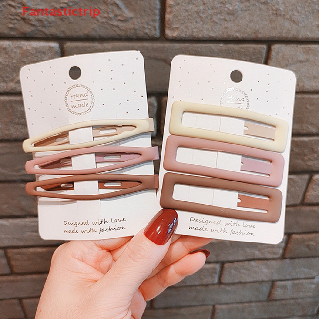 Set 3 Kẹp Tóc Hình Ngôi Sao Màu Cà Phê Thời Trang Cho Nữ