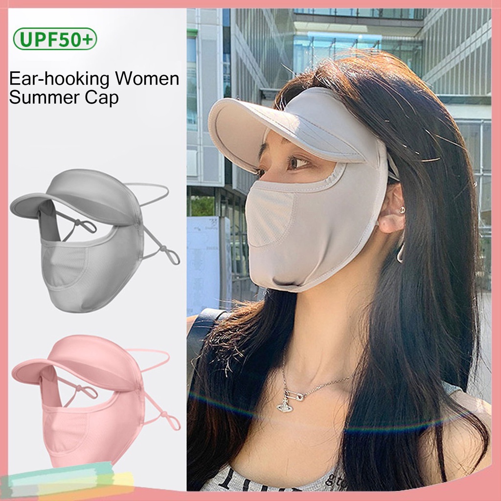 Mũ Trùm Đầu Che Nắng Màu Trơn Thoáng Khí Màu Sắc Thời Trang Cho Nữ