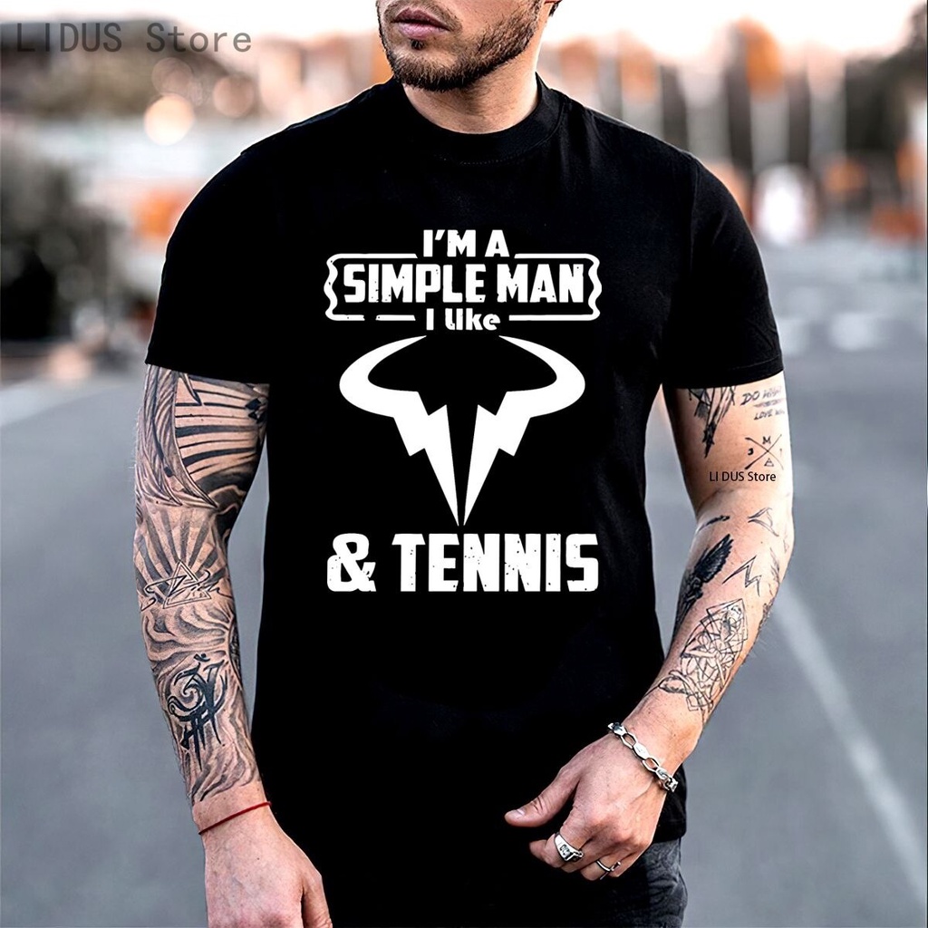 Áo Thun 100% Cotton In Chữ I rsquo M A Man I Like Rafael Nadal Bull Tennis Dành Cho Nam