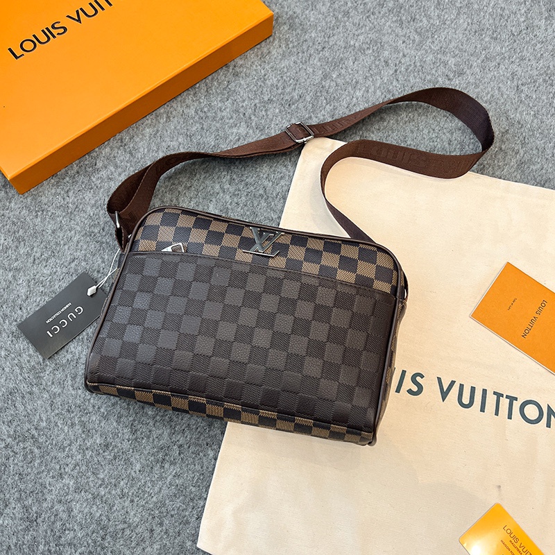 Túi đeo Chéo Nam LV đeo Vai Công Suất Lớn Hộp Thời Trang Nam Hình Chữ Nhật Da Pu Cao Cấp