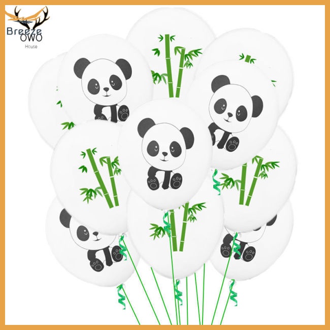Set 10 Bong Bóng 12 Inch Hình Gấu Trúc Hoạt Hình Trang Trí Tiệc Sinh Nhật Cho Bé