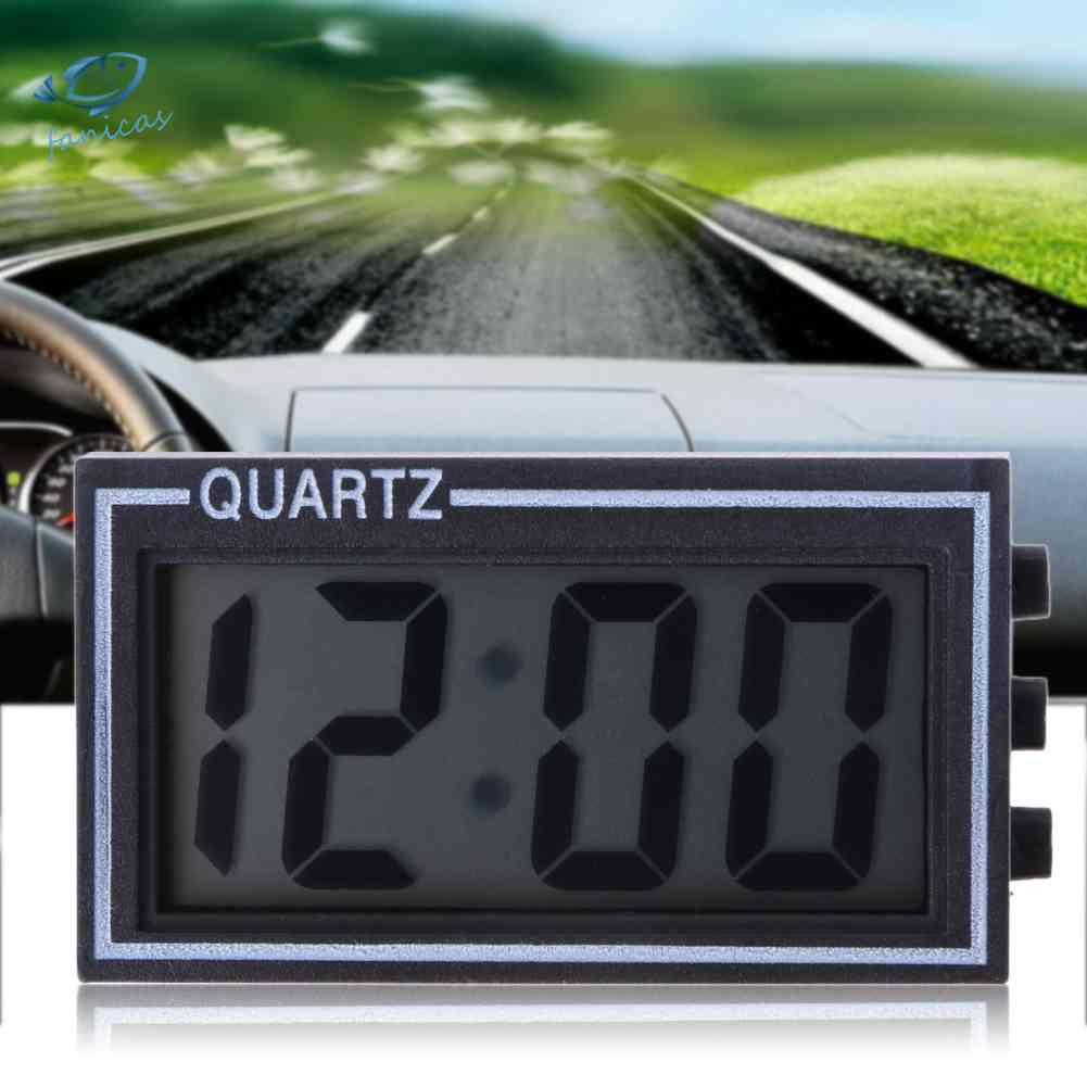 Đồng Hồ Điện Tử LCD Mini Màu Đen Cho Xe Hơi, Xe Tải