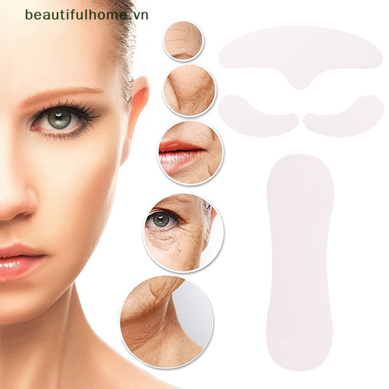 Bộ 4 Miếng Dán Chống Lão Hóa Chống Nếp Nhăn Cho Vùng Trán Có Thể Tái Sử Dụng