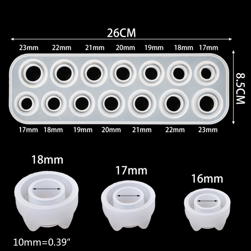 Khuôn Silicone 17 Ngăn Làm Nhẫn, Vòng cổ