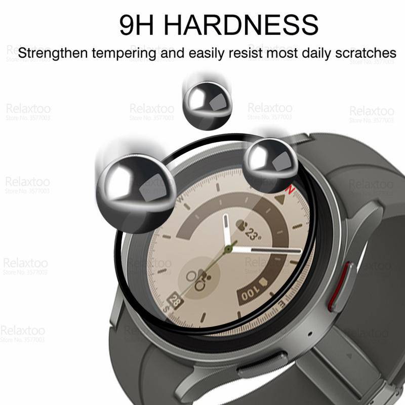 Kính Cường Lực Cong Bảo Vệ Toàn Màn Hình Cho Samsung Watch 4 5 3 Pro 40mm 41mm 44mm 45mm 2 40mm 44mm