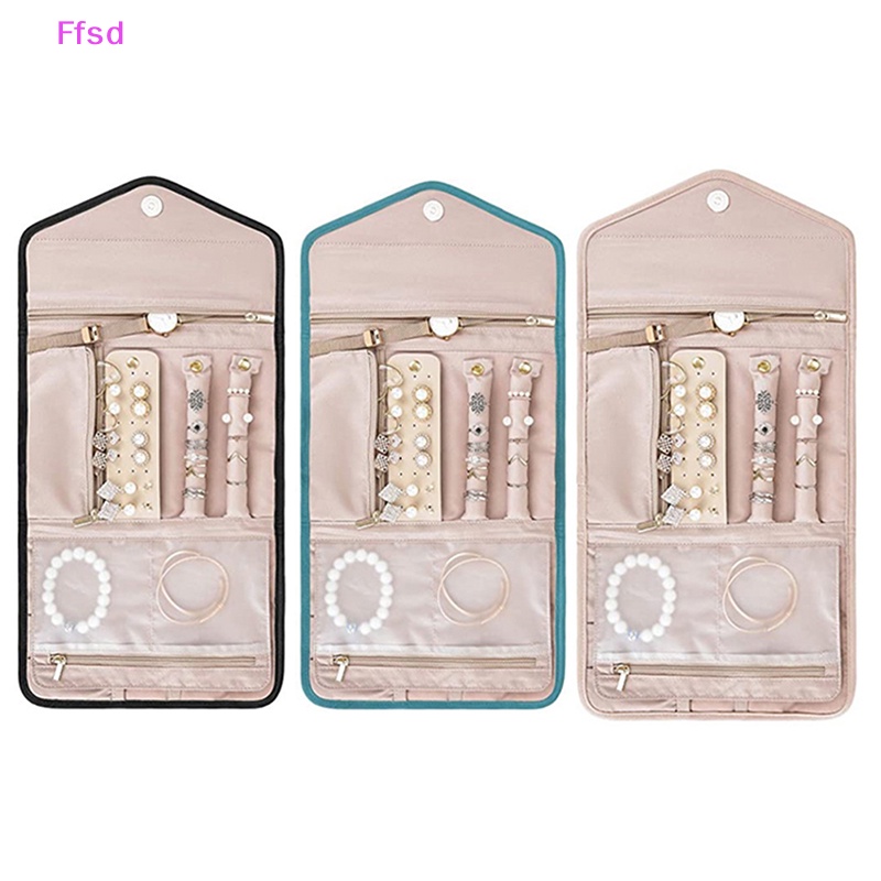 {Ffsd} Túi Cuộn Đựng Trang Sức Di Động Có Thể Gập Lại Cho Hành Trình / Vòng Cổ / Bông Tai * Bán