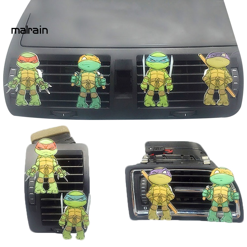 Kẹp Khuếch Tán Nước Hoa Hình Ninja Rùa Hoạt Hình Trang Trí Xe Hơi