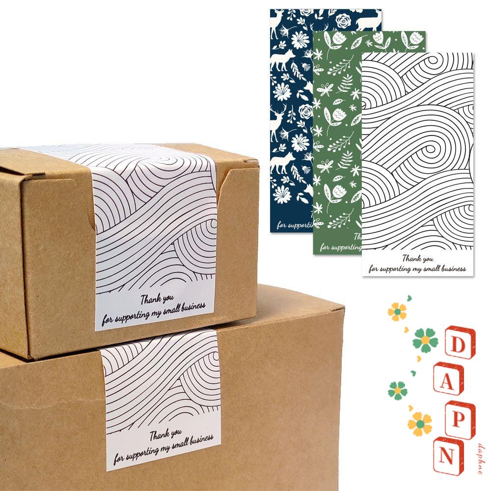 Bộ 50 Miếng Dán Niêm Phong Bao Bì In Chữ Thank You Và Hoa Độc Đáo Tiện Dụng