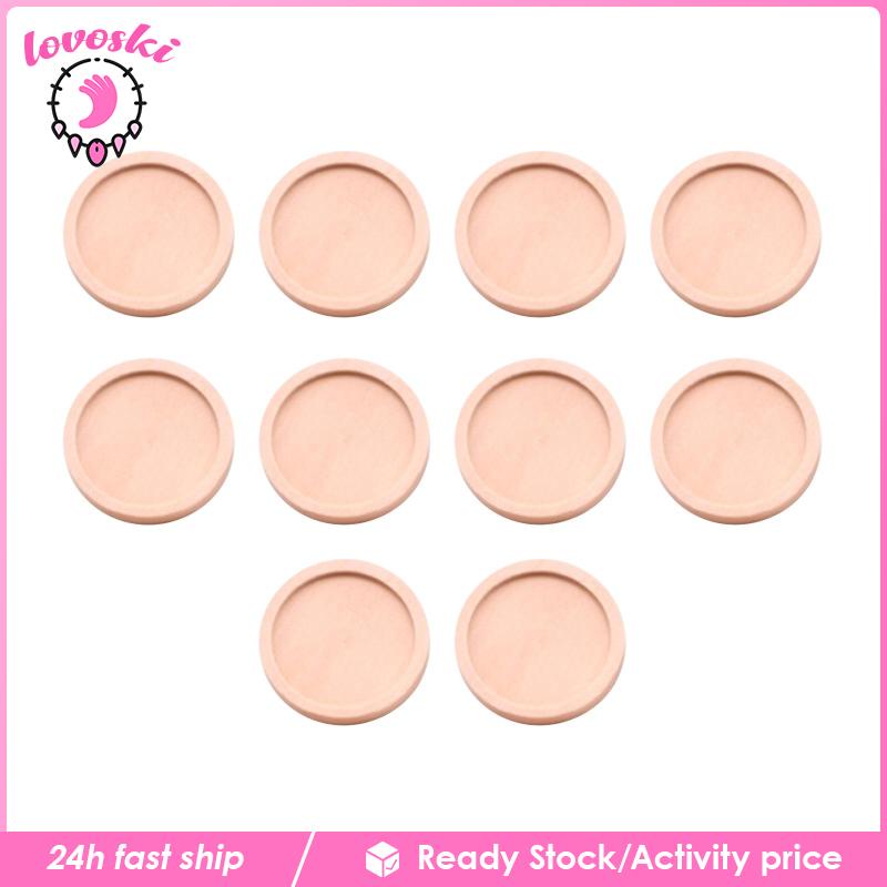 Set 10 Ghim Cài Áo Bằng Gỗ Hình Khay Đựng Đồ DIY