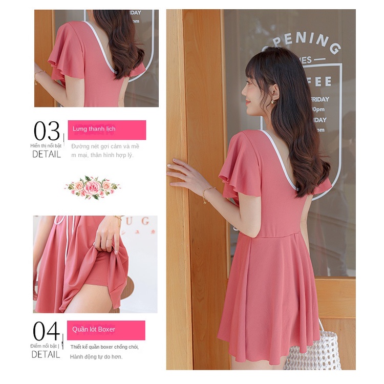 Bộ Đồ Bơi Một Mảnh Ôm Dáng Màu Trơn Cỡ Lớn Thời Trang Cho Nữ