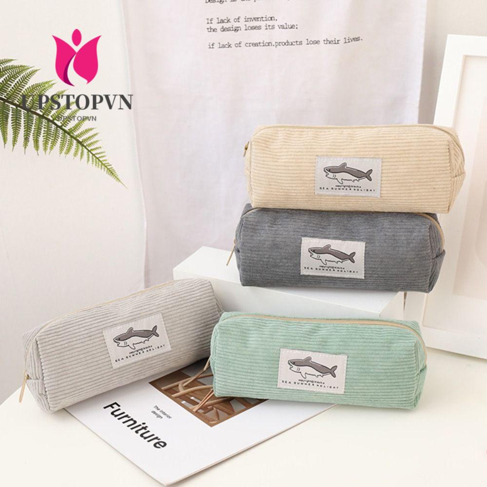 Túi Đựng Bút Bằng Nhung Kẻ Chống Bụi Bẩn Kích Thước Lớn