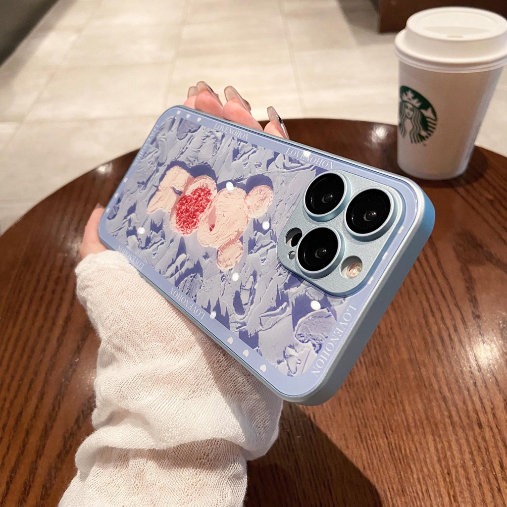 Ốp Điện Thoại Silicon Chống Sốc In Hình Gấu Hoạt Hình Thời Trang Cho iPhone 11 12 13 14 PRO MAX XR XS 7 8 Plus