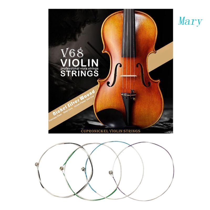 Bộ 4 Dây Đàn Violin Bằng Thép Chất Lượng Cao Kích Thước 1 / 2 1 / 4