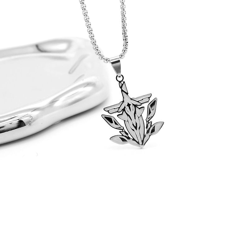 Vòng cổ Thép Titan Màu Bạc Mặt Hình 3 Thirteen Ying Jie Game Accesorios Kevin Elysia Aponia