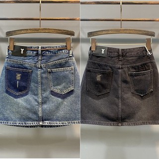 Hàng có sẵn #chân váy denim chữ a lưng cao phối túi màu tương phản thời trang mùa xuân 2023 d0083