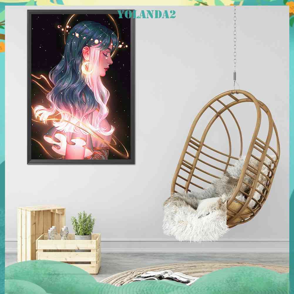 Tranh Đính Đá Kim Cương Toàn Bộ 5D DIY Hình Vẽ Cô Gái Trang Trí Nhà Cửa