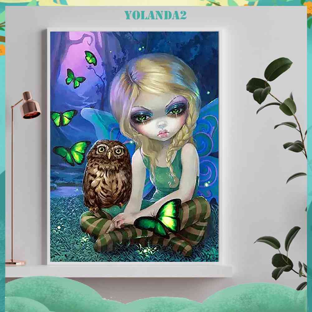 Tranh Đính Đá Kim Cương Toàn Bộ 5D DIY Hình Vẽ Cô Gái Trang Trí Nhà Cửa