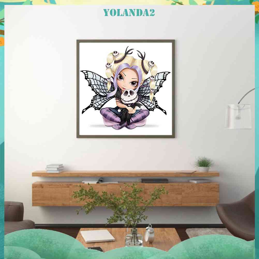 Bộ Tranh Đính Đá 5D Tự Làm Toàn Diện Hình Búp Bê Mắt To Trang Trí Nhà Cửa