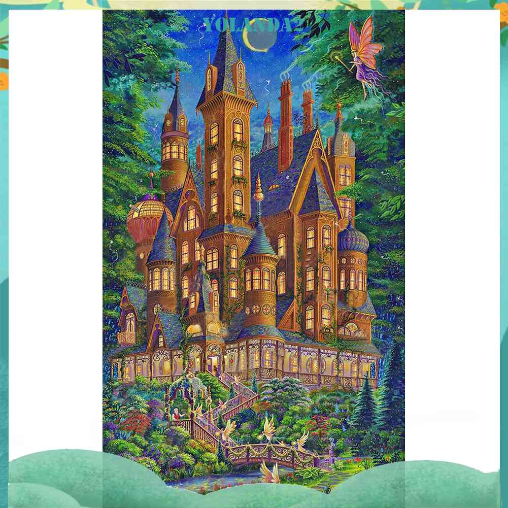 Bộ Tranh Đính Đá Toàn Diện Họa Tiết Lâu Đài Cổ Tích Độc Đáo Trang Trí Nhà